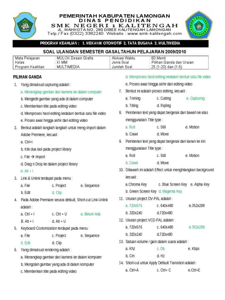 Xi Mm Menerapkan Efek Produksi Jawaban Doc