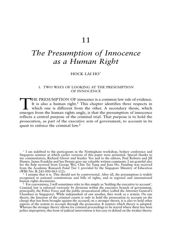 Presumption of Innocence as Human Right | PDF | Presumption Of ...
