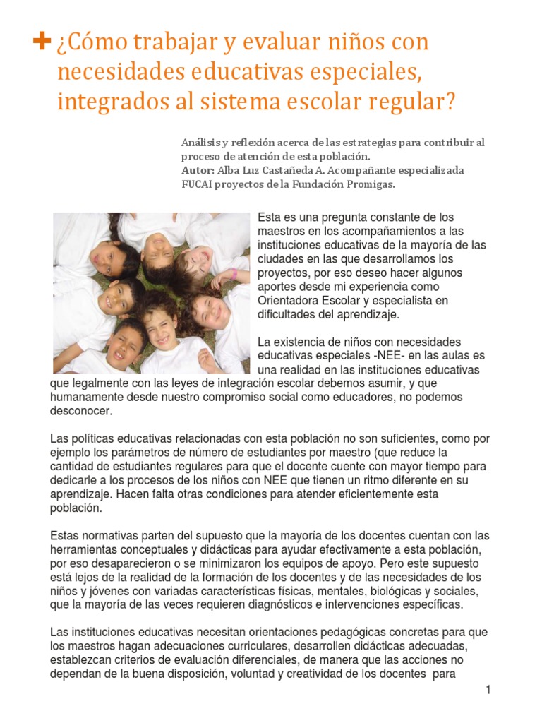 Estrategias para Niños con NEE en Aula | PDF | Salud y bienestar