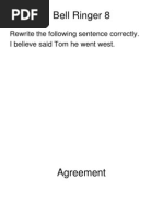 Bell Ringer 8 Subject Verb Agreement Notes 13 14