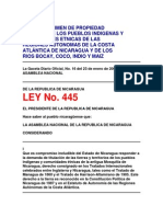 Ley No 445 - Ley Del Regimen de Propiedad de La Comunidad Indigena