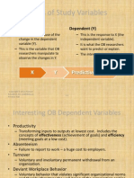 Organisational Behaviour: Types of Study Variables