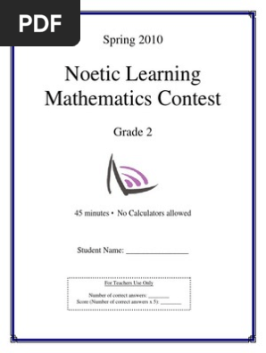2010spring Grade2 Pdf Leisure Teaching Mathematics