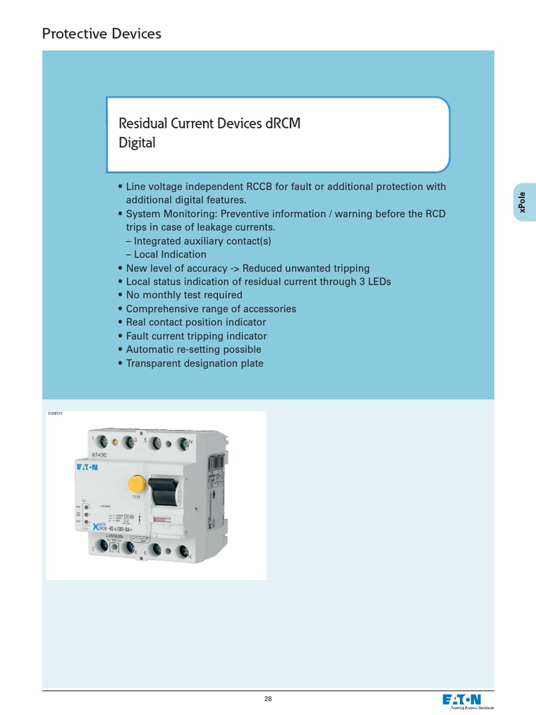 Eaton RCD DRCM | PDF | Physical Quantities | Force