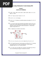 Noetic Learning Mathematics Contest Spring 2010 Grade 3 Answers & Solutions 1)