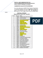 2013 PHD WrittenTest Result