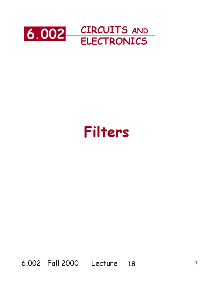 Circuits and Electronics: Filter Basics | PDF | Wireless | Radio