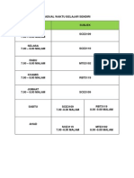 Jadual Waktu Belajar Sendiri