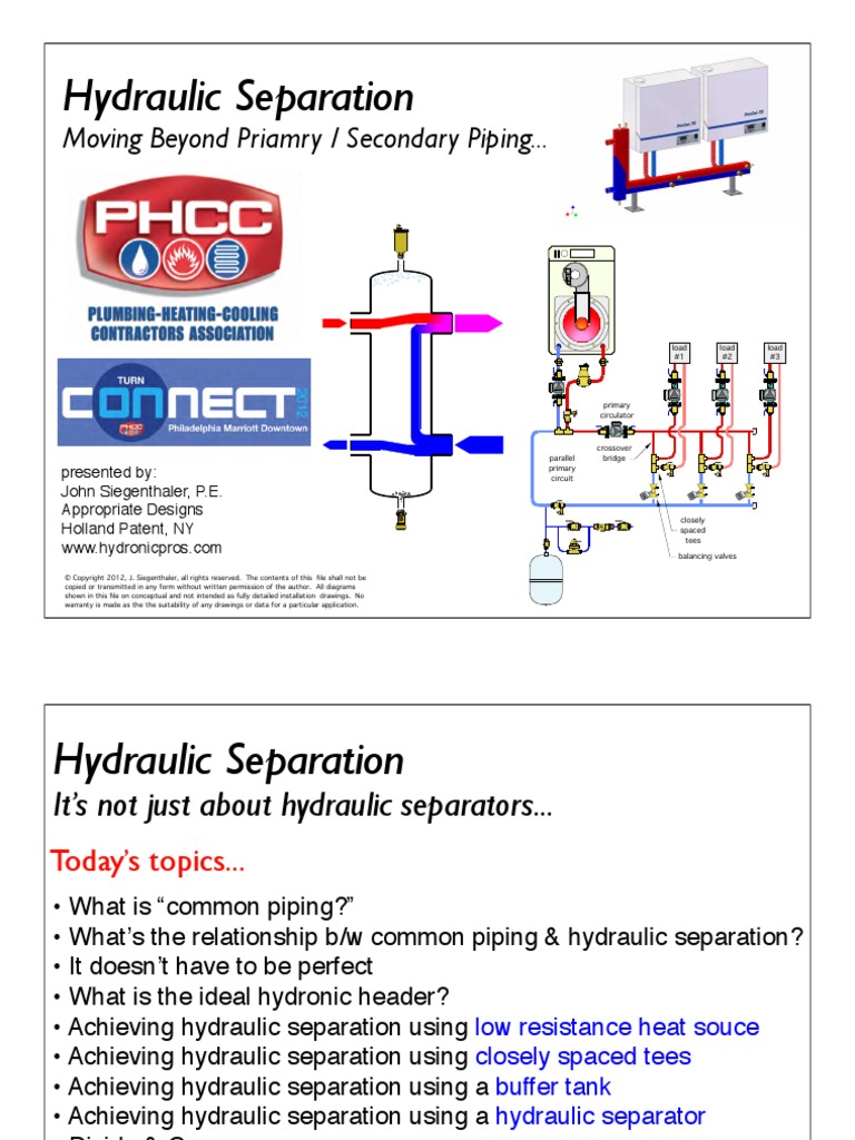Hydraulic Separation Siegenthaler Heat Pump Hvac Free 30day