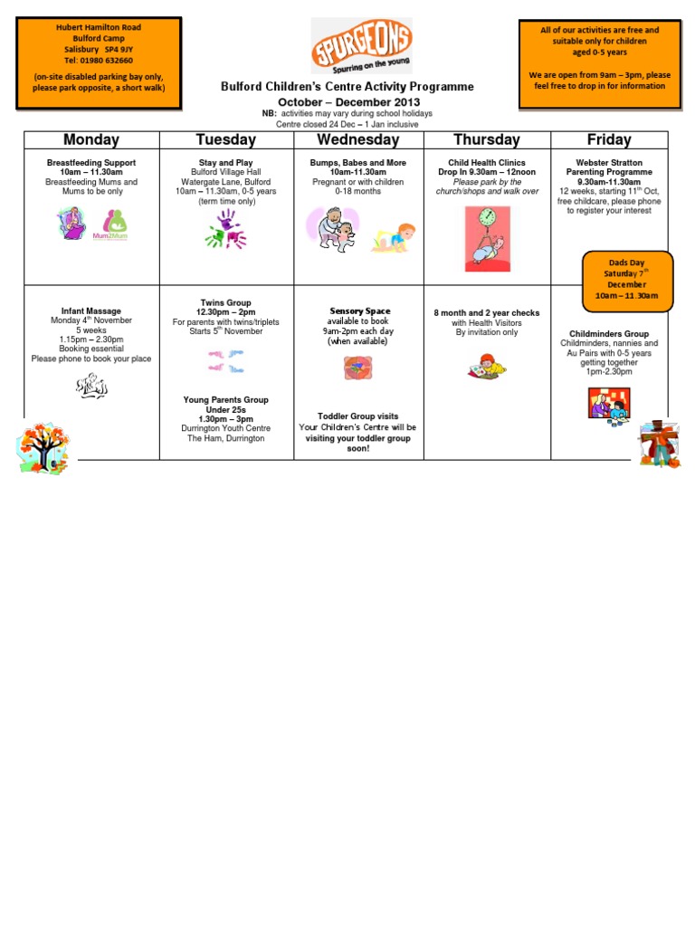 Bulford Children's Centre Activities 2013 | PDF