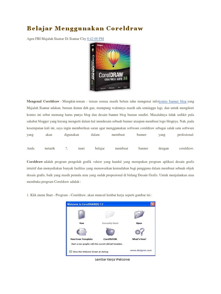 Panduan Dasar Menggunakan CorelDRAW | PDF | Komputer