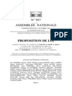 Proposition de loi n°957 sur le droit de grève