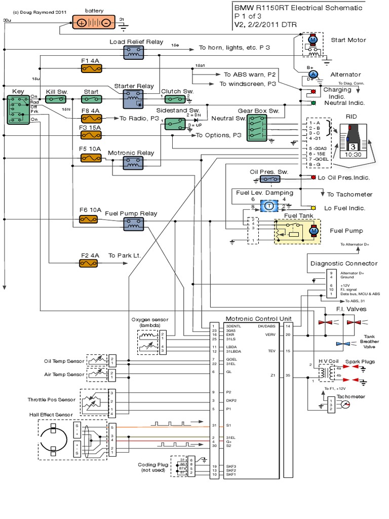 R1150RT Elec Diagram | PDF | Anti Lock Braking System | Components
