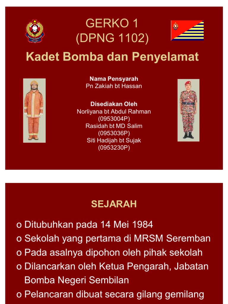 Asal Usul Kadet Bomba Sekolah Pdf