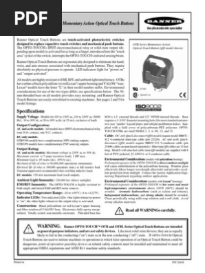Banner Operating Manual Switch Machines