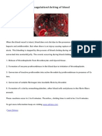 Coagulation/clotting of blood