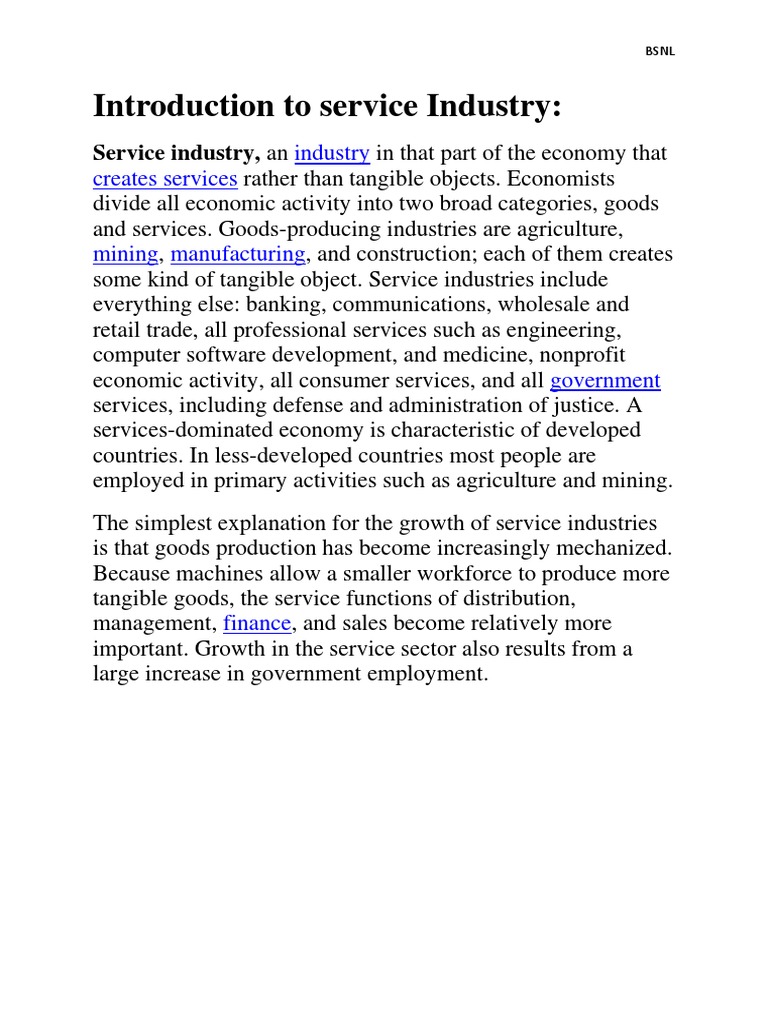 Introduction to Service and Telecom Industries | PDF | Communication ...