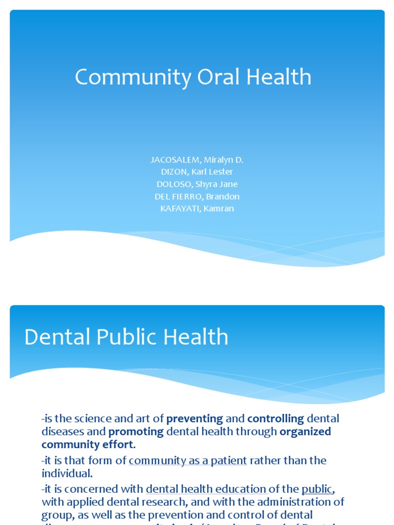 Community Oral Health Strategies | PDF | Human Tooth | Preventive ...