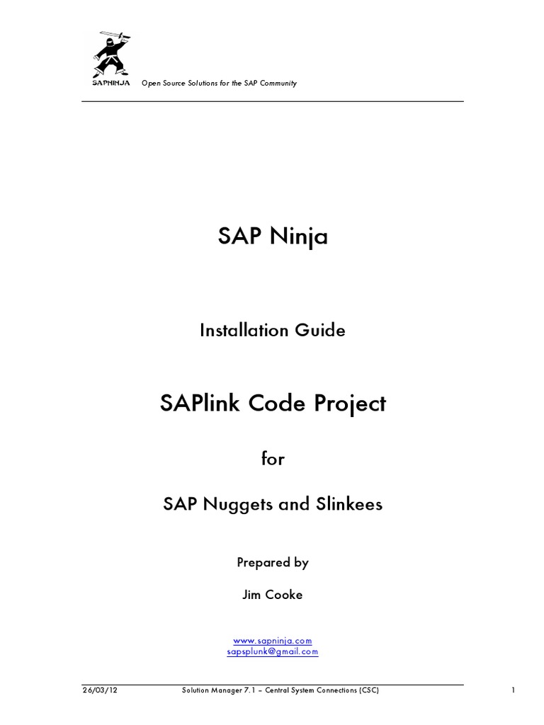 SAPlink Installation Guide for SAP Ninja | PDF | Installation (Computer ...
