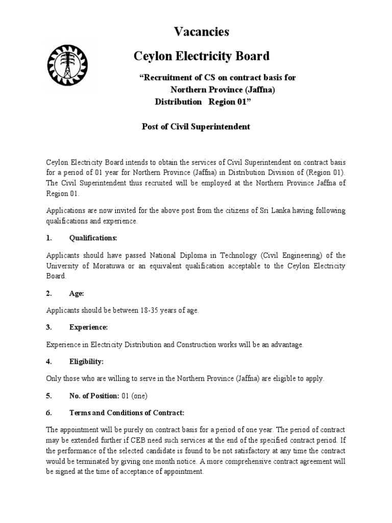 CS Vacancy Ceylon Electricity Board 2013 02 27 | Sri Lanka ...