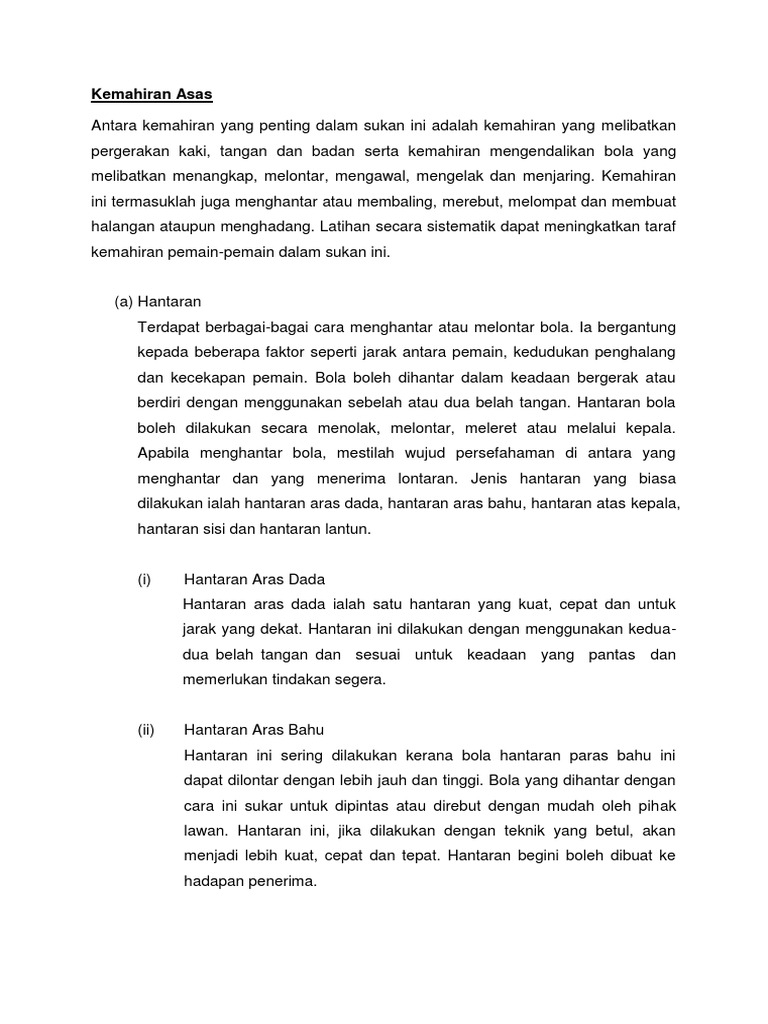 Kemahiran Asas Bola Jaring Pdf