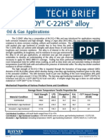 Hastelloy C-22HS Alloy: ® ® Oil & Gas Applications