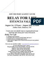 Relay For Life Flyer 2009