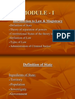 Module - I: Introduction To Law & Magistracy