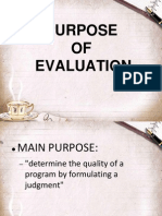 Purpose of Evaluationu