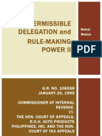 Cases Under Permissible Delegation and Rule-Making Power