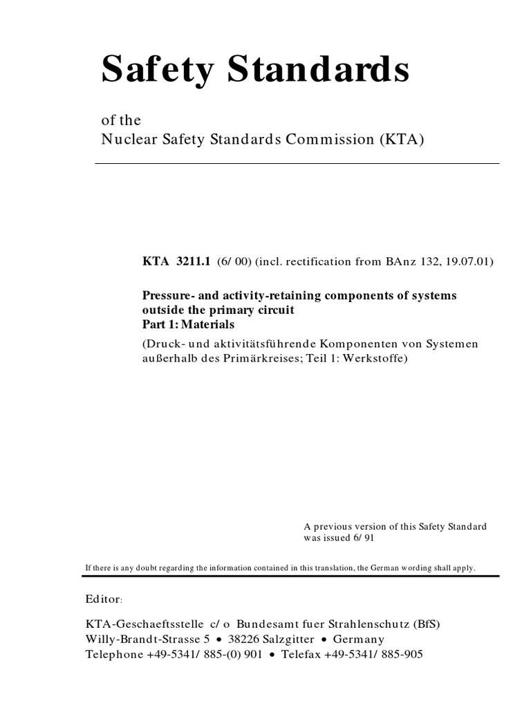 Of The Nuclear Safety Standards Commission (KTA) | PDF | Nondestructive ...
