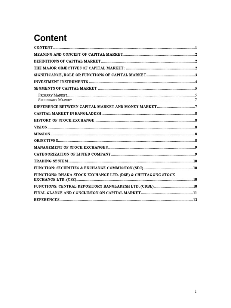 Overview of Capital Market Concepts | PDF | Financial Markets | Capital ...