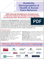 Austerity, Demographics & Health & Social Care Reforms: 14th Annual Healthcare Conference