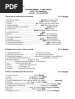 Examen de Diferenta - Engleza - Clasa 9 - Semestrul I - Scris - Ianuarie 2012