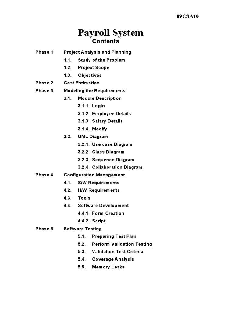 Payroll System Design and Requirements | PDF | Use Case | Software Testing