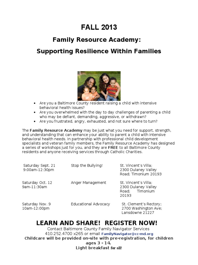 Family Support Workshops in Baltimore | PDF | Wellness