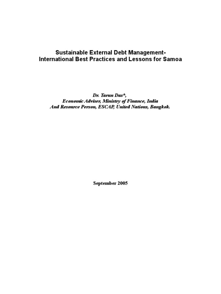 External Debt Management in Samoa by Tarun Das | PDF