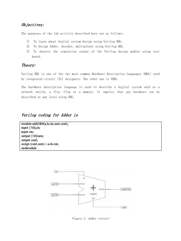 verilog_multiplexer Hardware Description Language Areas Of Computer