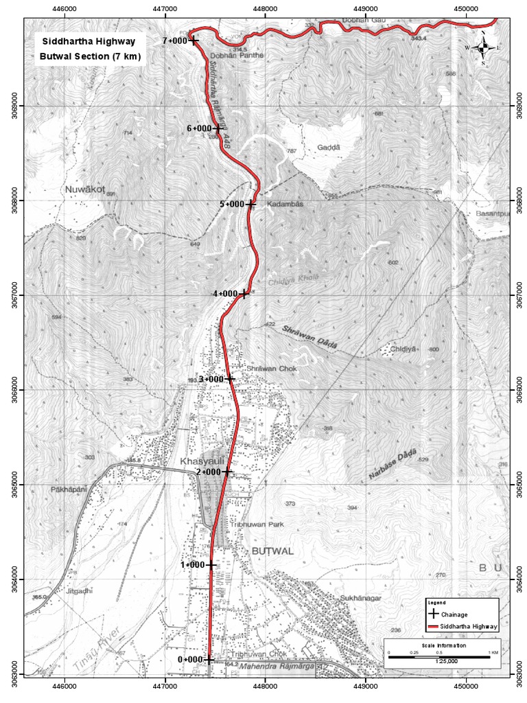 Siddhartha Highway Butwal Section Map | PDF | Computers | Technology ...