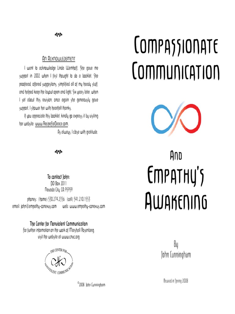 Compassionate Communication and Empathy's Awakening Booklet ...