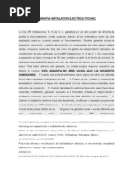 Carta de Garantia de Equipo de Aire Acondicionado  Aire acondicionado