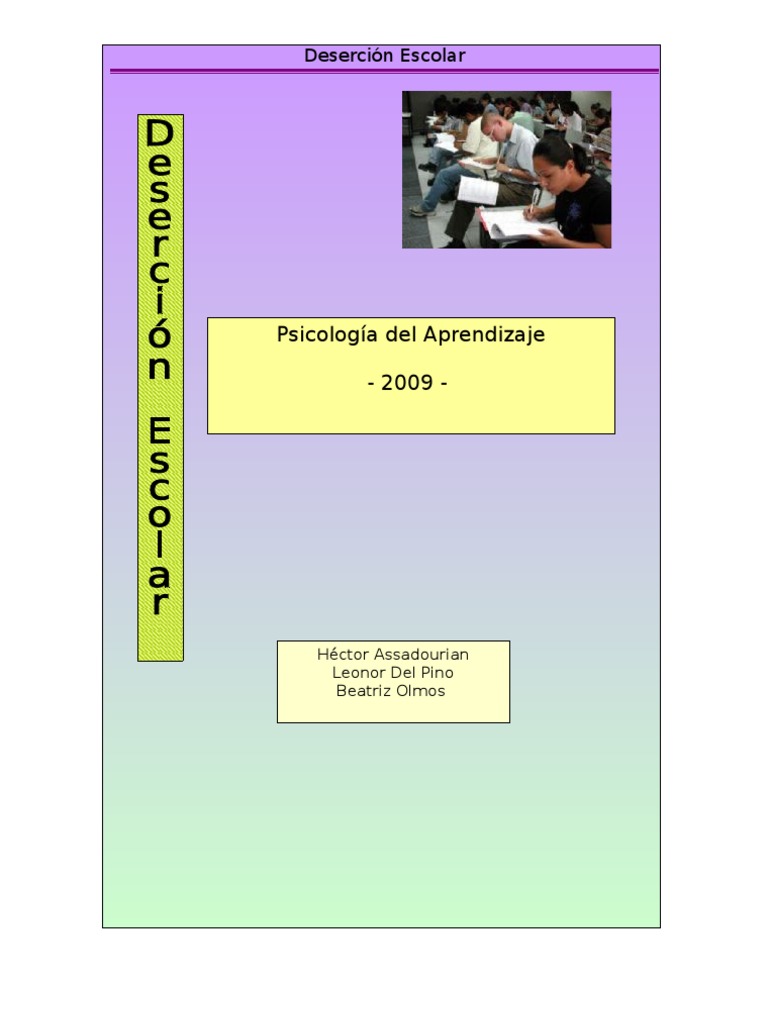 Causas de la Deserción Escolar en Argentina | PDF | Adultos ...