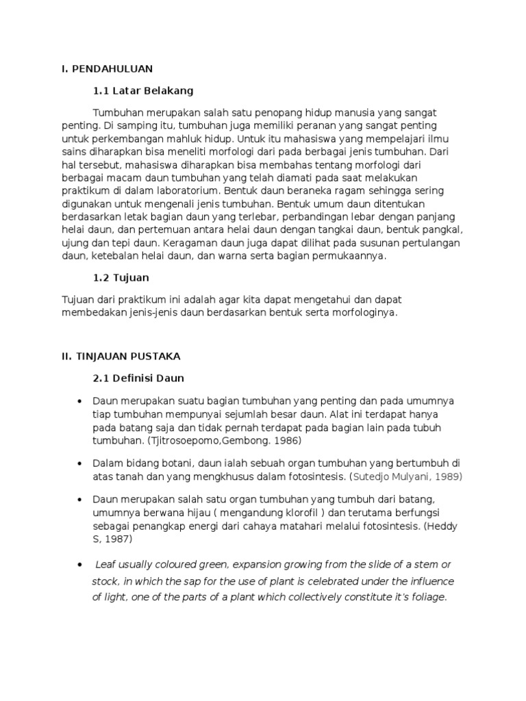 Praktikum Morfologi Daun