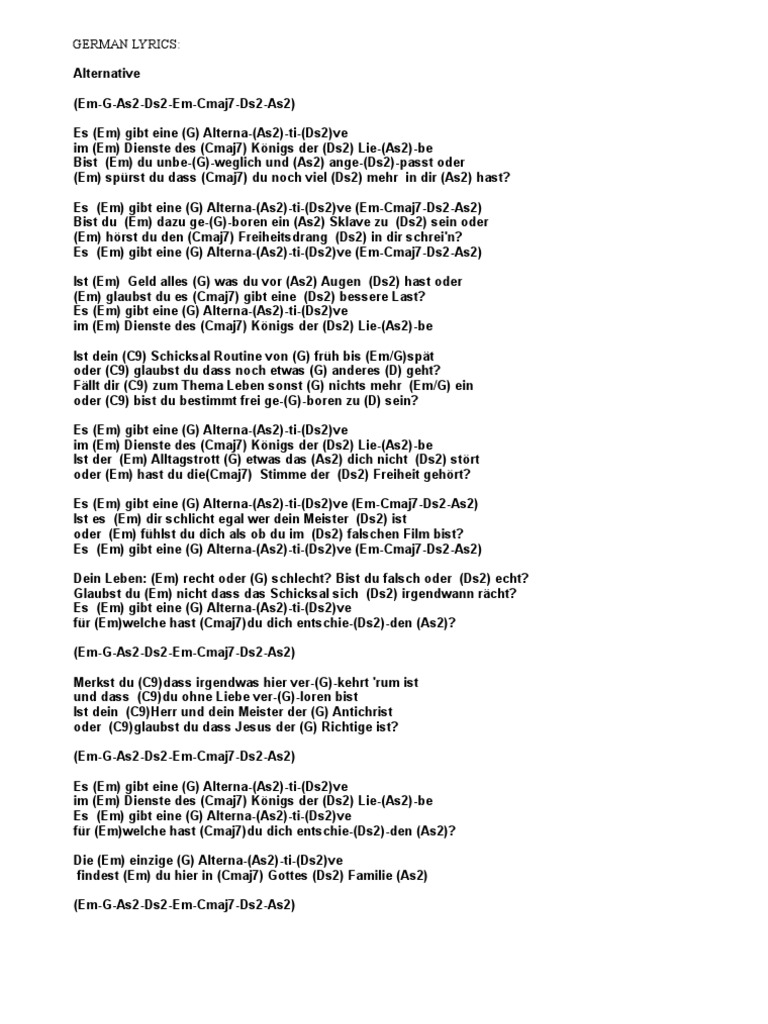 German Lyrics
