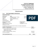 Business Filing - Rock Ridge Mining Corp