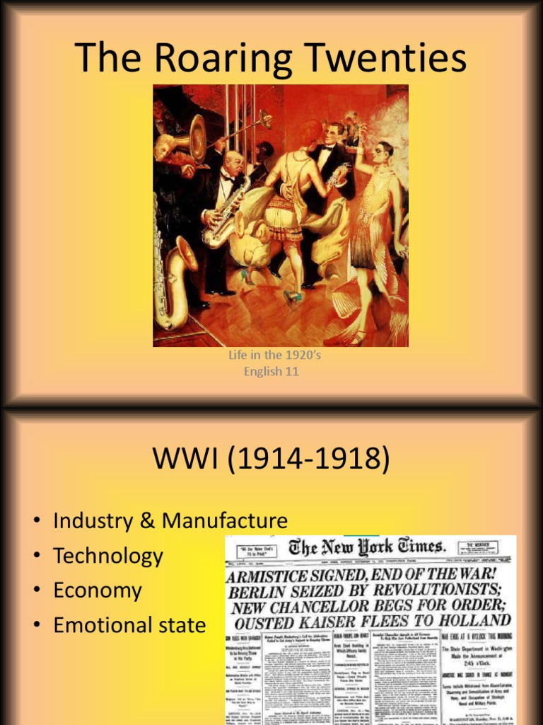The Roaring Twenties: Life in The 1920's English 11 | PDF