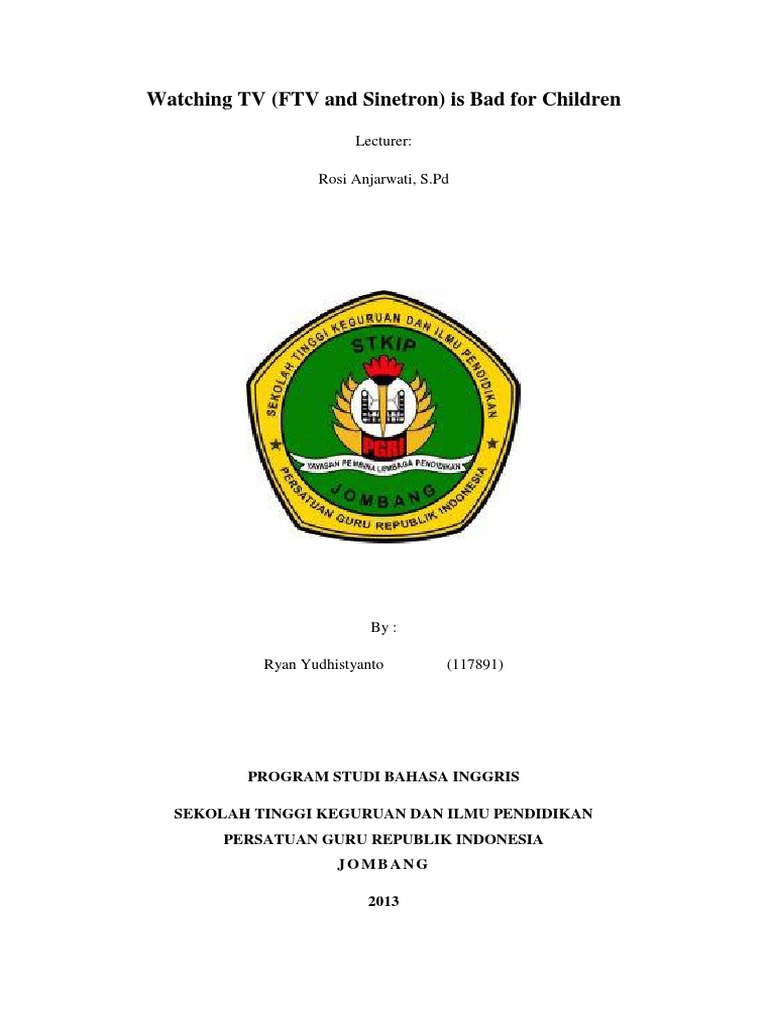 Watching TV Is Bad For Children (Argumentative Essay) PDF