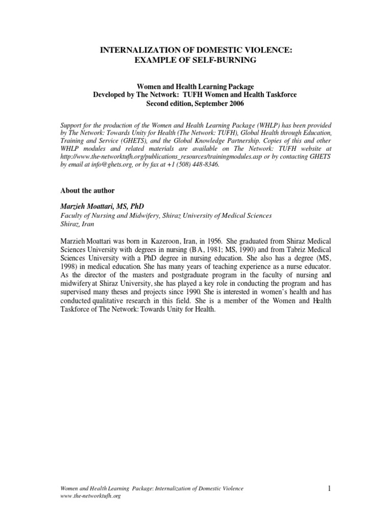 Domestic Violence and Women's Health Insights | PDF | Violence ...