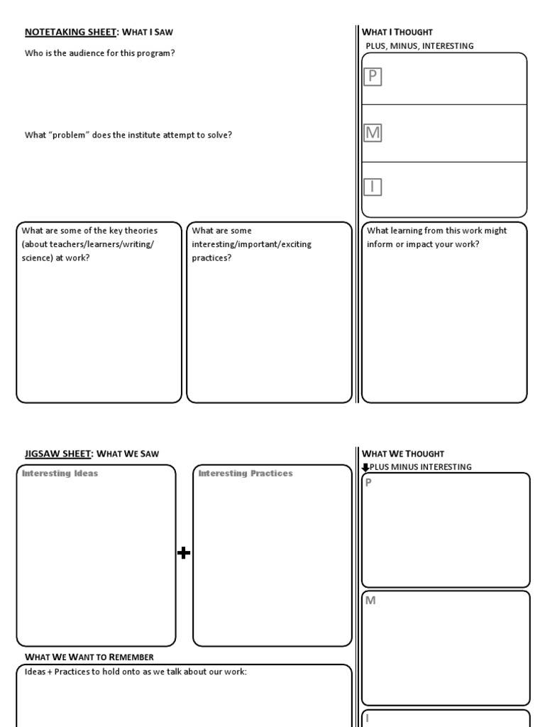 Notetaking Sheet for Learning Insights | PDF | Career & Growth