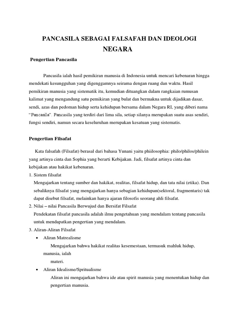 Contoh Makalah Pancasila Sebagai Falsafah Dan Ideologi Negara2 Docx